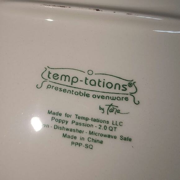 TEMP-TATIONS EUC 5 PIECE TARA POPPY PASSIONS CASSAROLE DISHES BOWLS - Picture 7 of 11